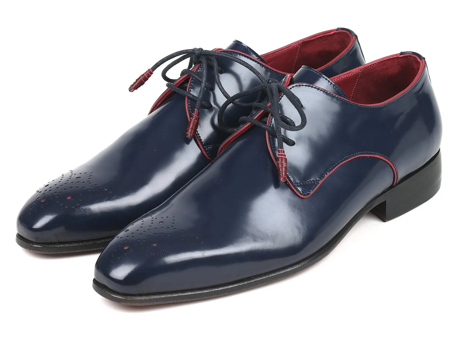 Paul Parkman Shoes Paul Parkman Medallion Toe Derby Shoes in Navy