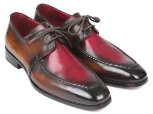 Paul Parkman Shoes Paul Parkman Men's Apron Leather Derby Shoes in Brown & Bordeaux Dual Tone