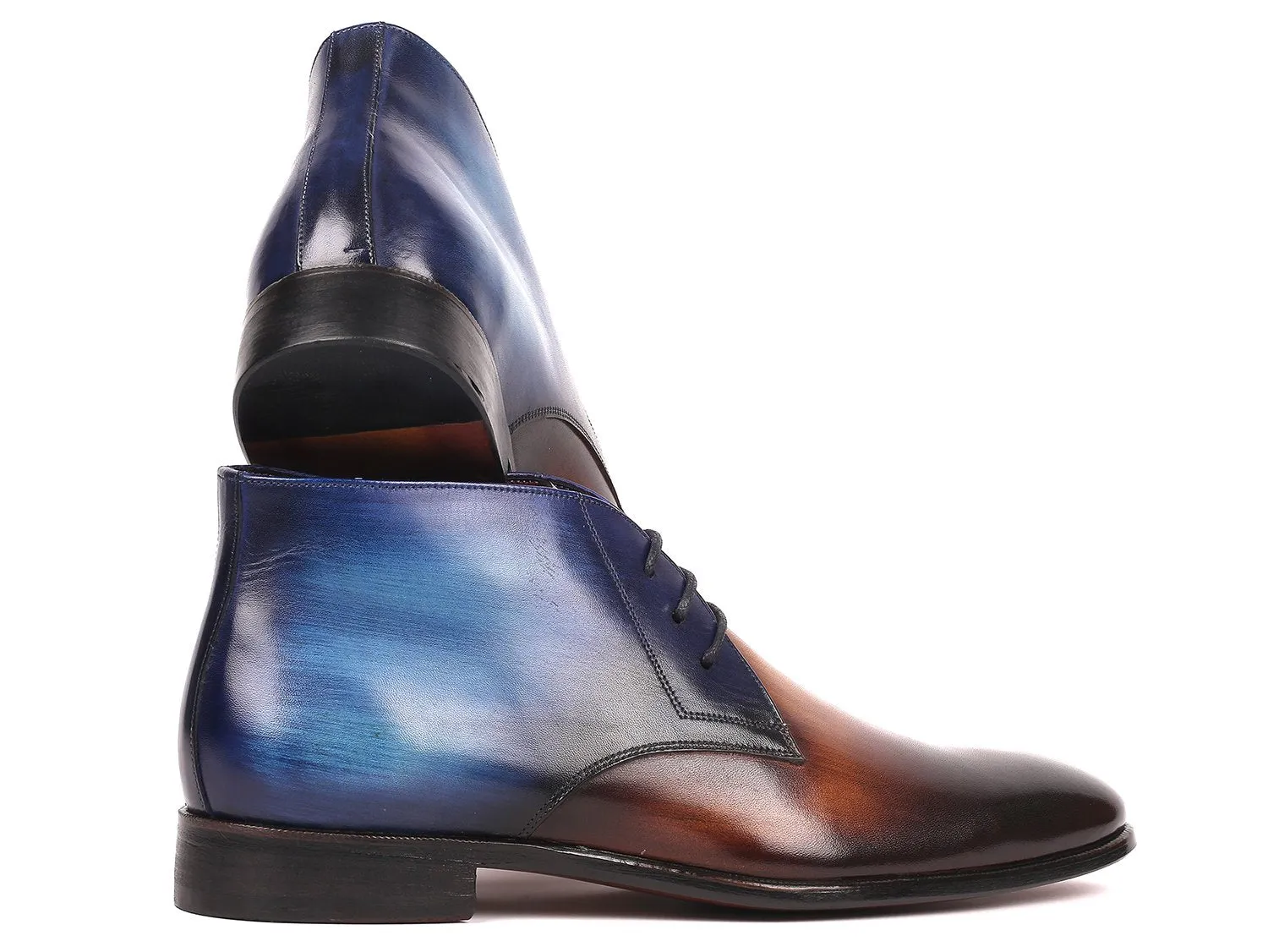 Paul Parkman Shoes Paul Parkman Men's Calfskin Chukka Boots in Brown & Blue