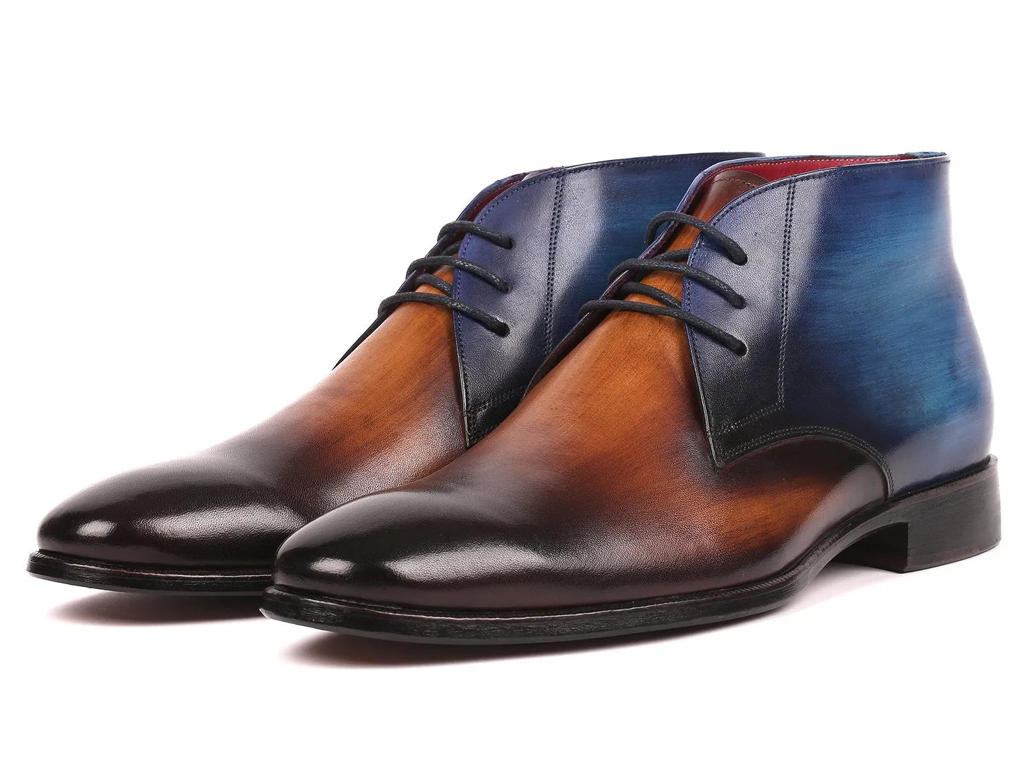 Paul Parkman Shoes Paul Parkman Men's Calfskin Chukka Boots in Brown & Blue