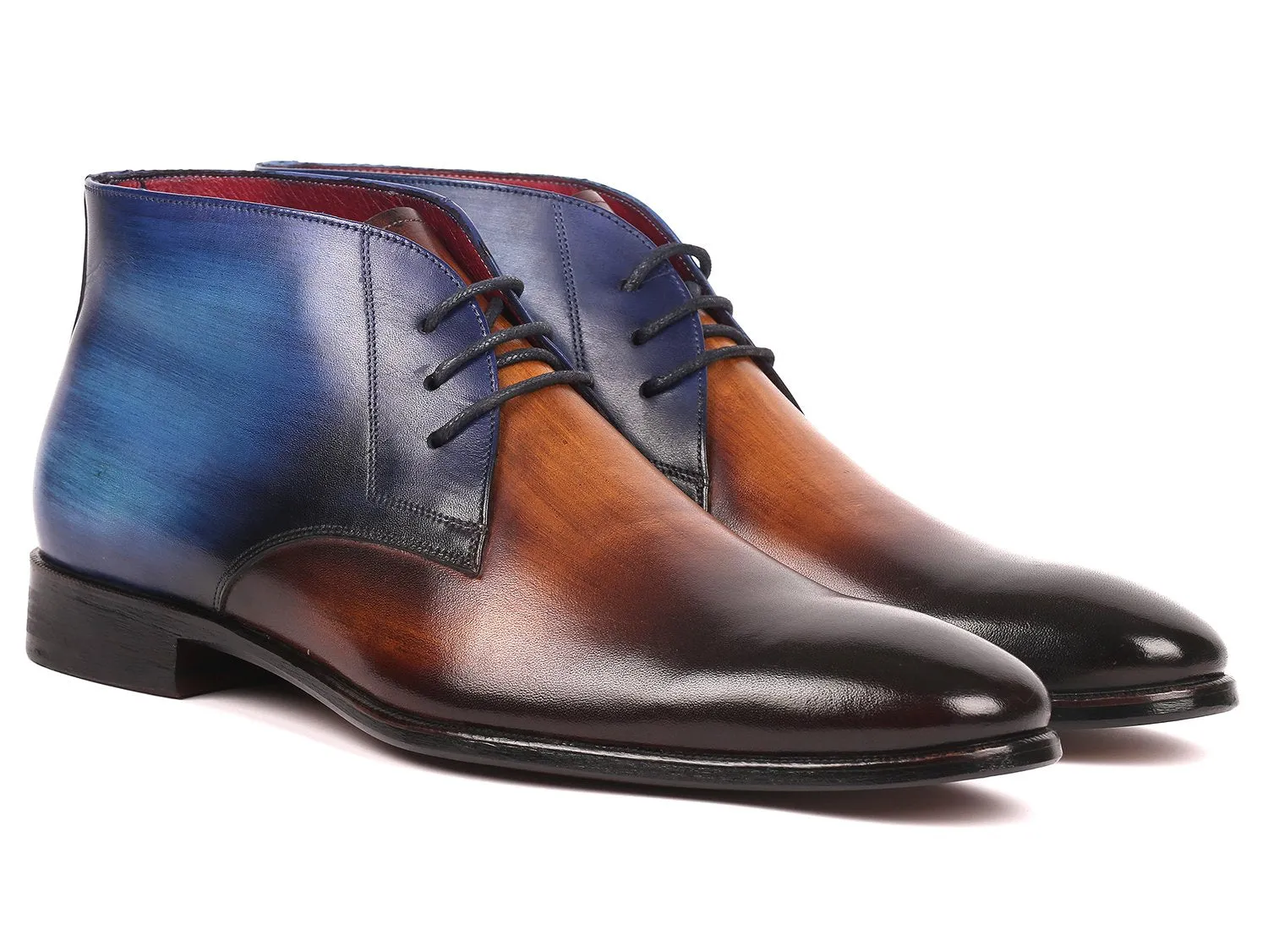 Paul Parkman Shoes Paul Parkman Men's Calfskin Chukka Boots in Brown & Blue