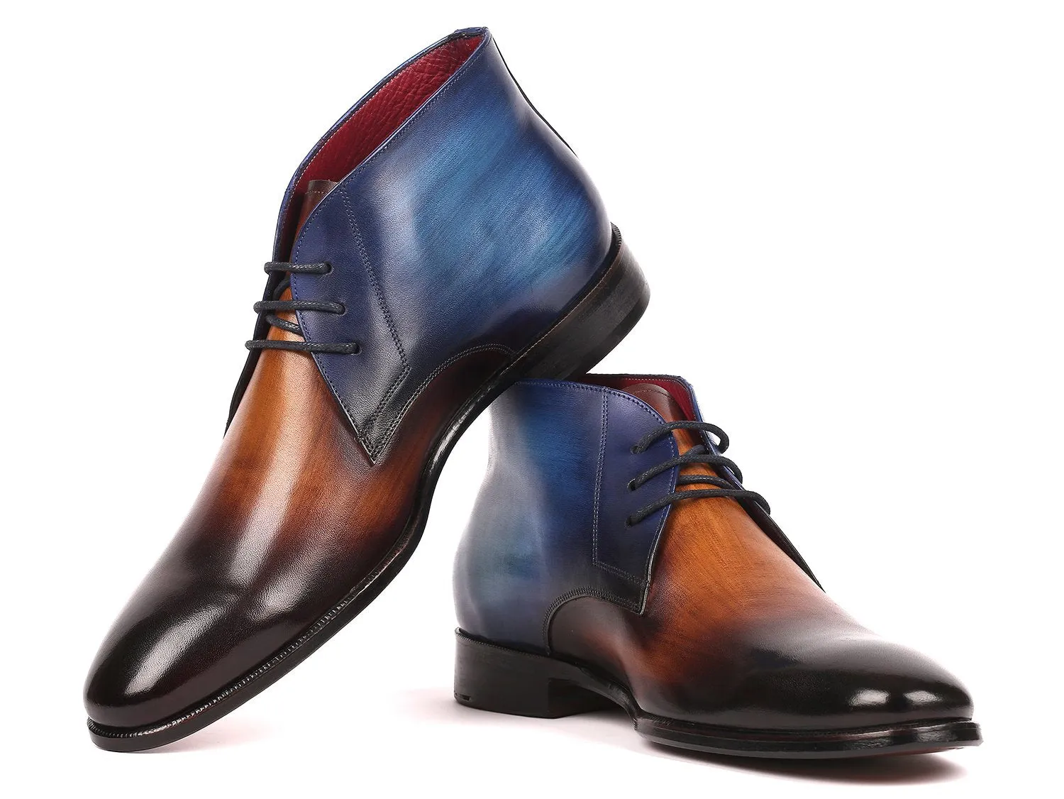 Paul Parkman Shoes Paul Parkman Men's Calfskin Chukka Boots in Brown & Blue