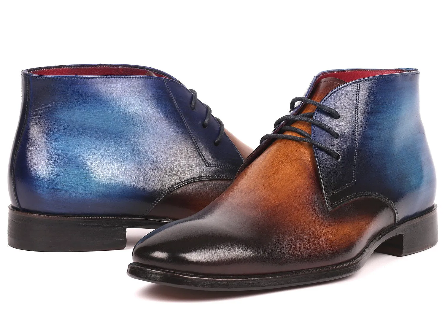 Paul Parkman Shoes Paul Parkman Men's Calfskin Chukka Boots in Brown & Blue