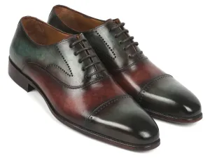 Paul Parkman Shoes Paul Parkman Men's Cap Toe Oxfords in Green & Brown