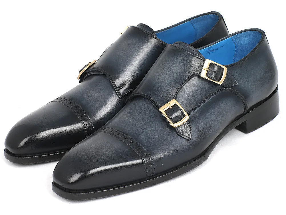 Paul Parkman Shoes Paul Parkman Men's Double Monkstraps in Navy