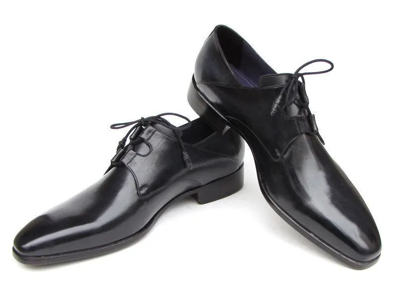Paul Parkman Shoes Paul Parkman Men's Ghillie Lacing Hand-Painted Leather Dress Shoes in Black