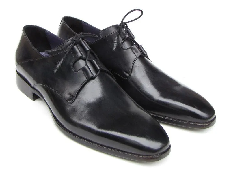 Paul Parkman Shoes Paul Parkman Men's Ghillie Lacing Hand-Painted Leather Dress Shoes in Black