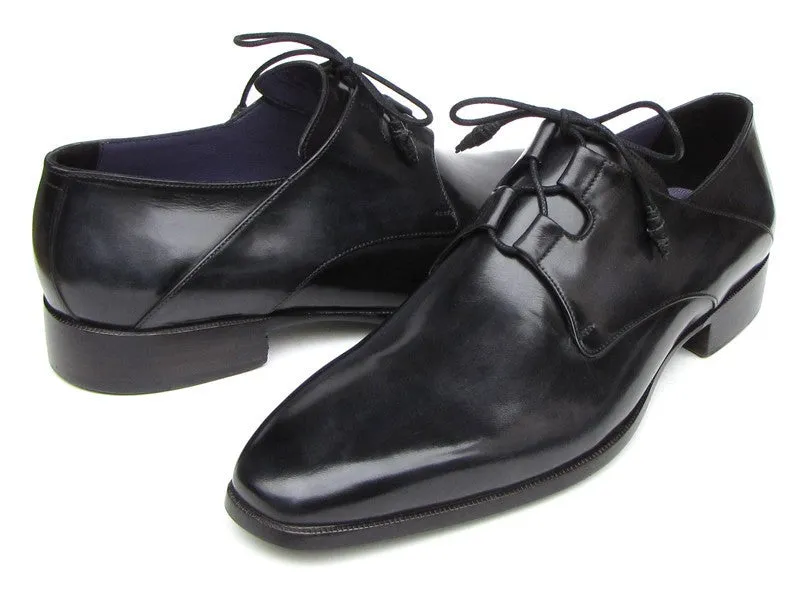 Paul Parkman Shoes Paul Parkman Men's Ghillie Lacing Hand-Painted Leather Dress Shoes in Black