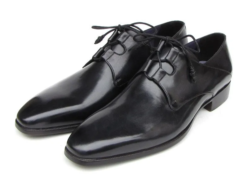Paul Parkman Shoes Paul Parkman Men's Ghillie Lacing Hand-Painted Leather Dress Shoes in Black