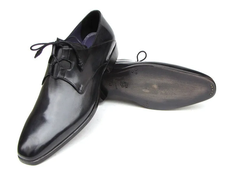 Paul Parkman Shoes Paul Parkman Men's Ghillie Lacing Hand-Painted Leather Dress Shoes in Black