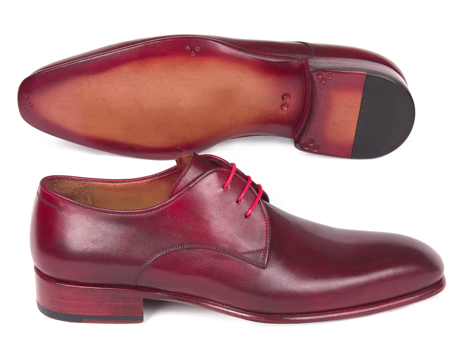 Paul Parkman Shoes Paul Parkman Men's Hand-Painted Derby Shoes in Burgundy