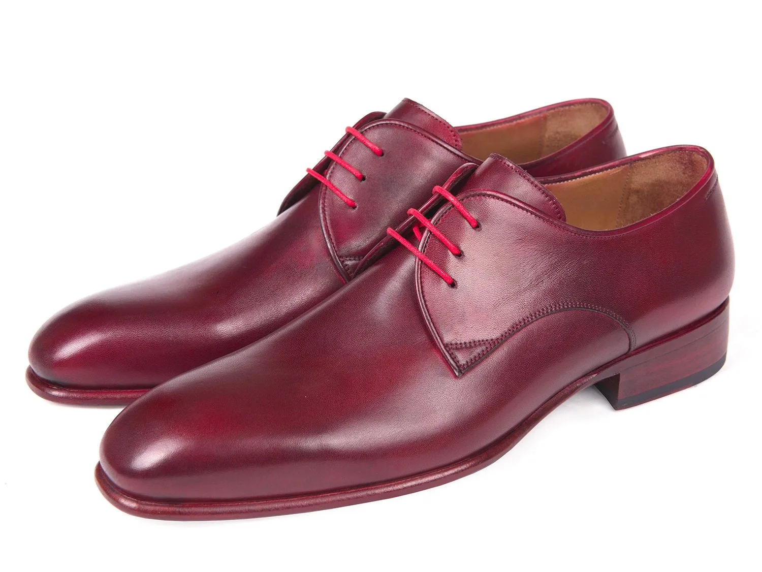 Paul Parkman Shoes Paul Parkman Men's Hand-Painted Derby Shoes in Burgundy