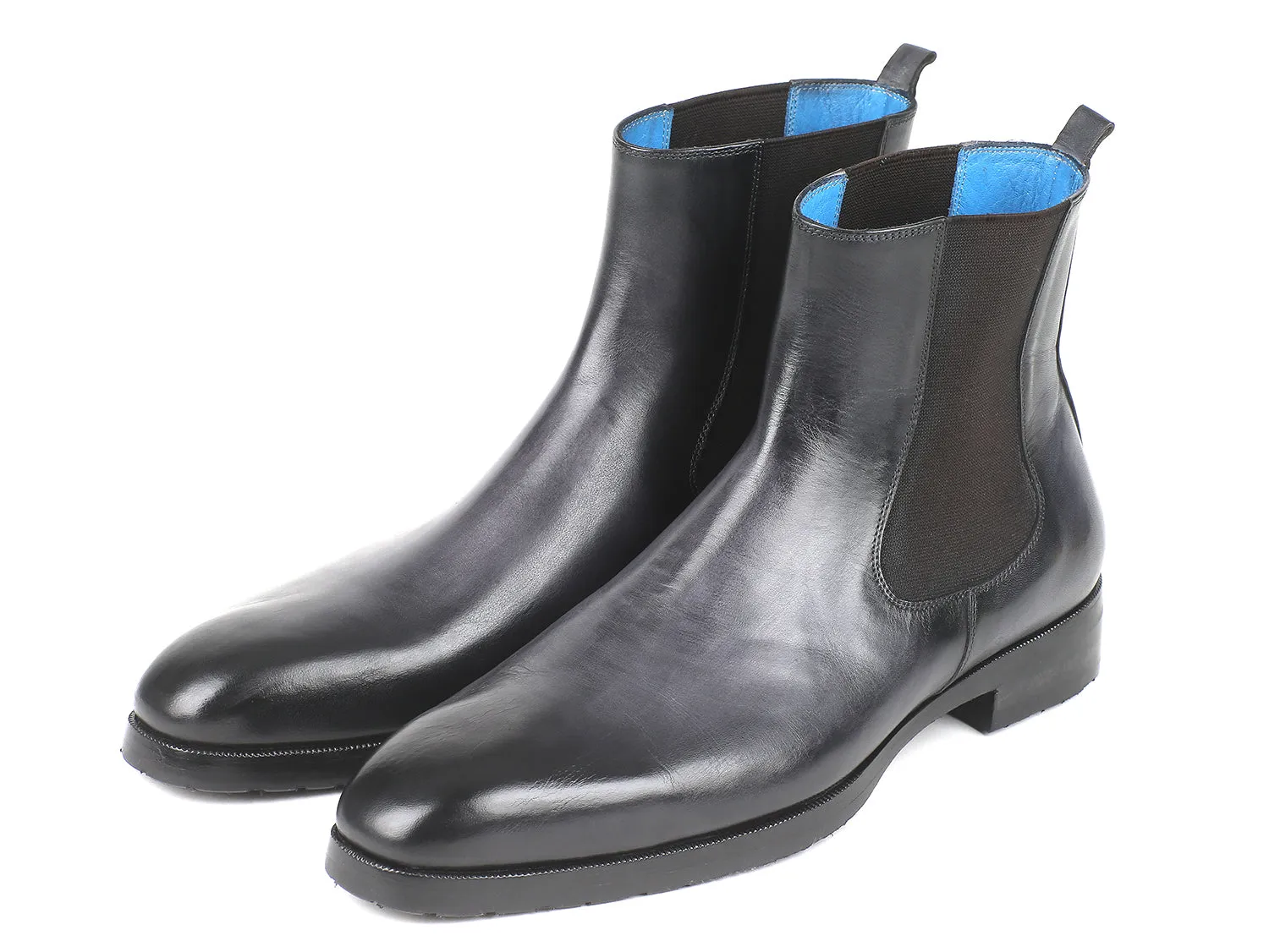 Paul Parkman Shoes Paul Parkman Men's Leather Chelsea Boots in Black & Gray