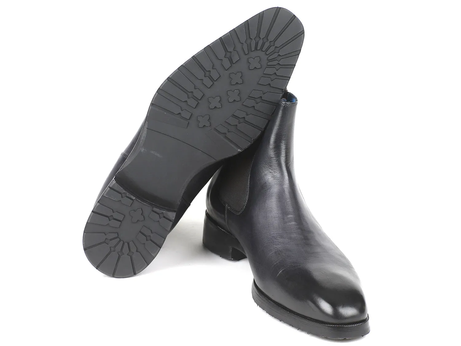 Paul Parkman Shoes Paul Parkman Men's Leather Chelsea Boots in Black & Gray