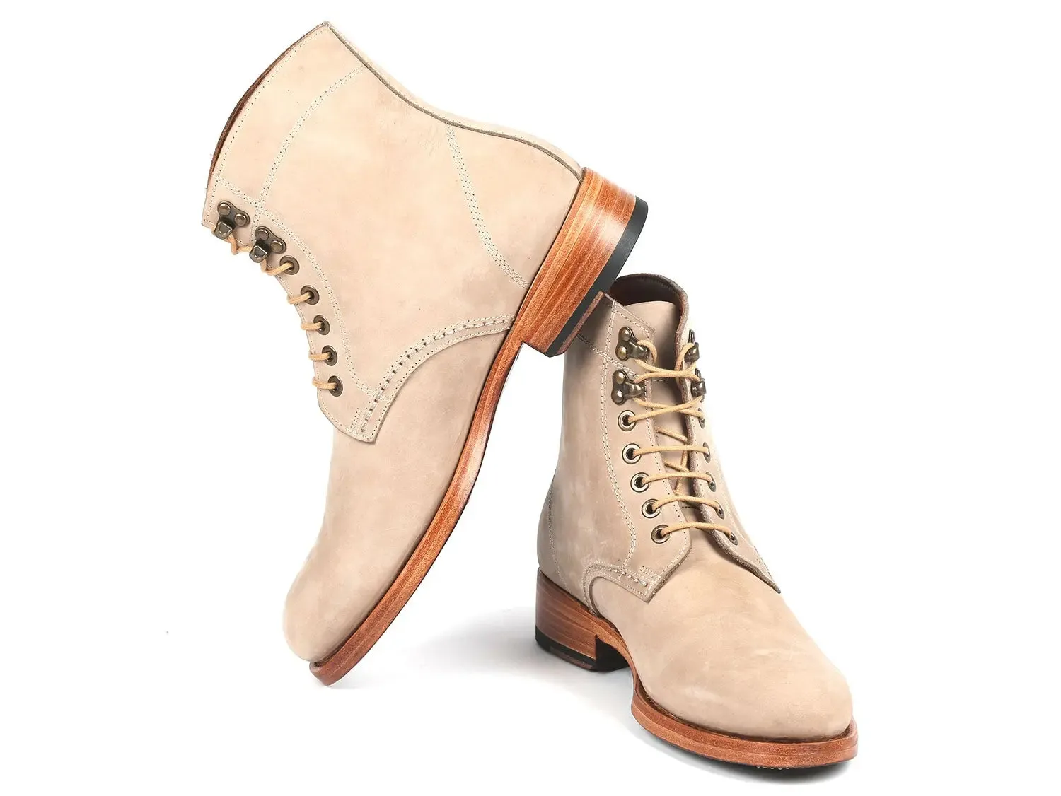 Paul Parkman Shoes Paul Parkman Men's Nubuck Leather Boots in Beige
