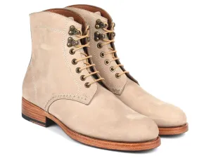 Paul Parkman Shoes Paul Parkman Men's Nubuck Leather Boots in Beige
