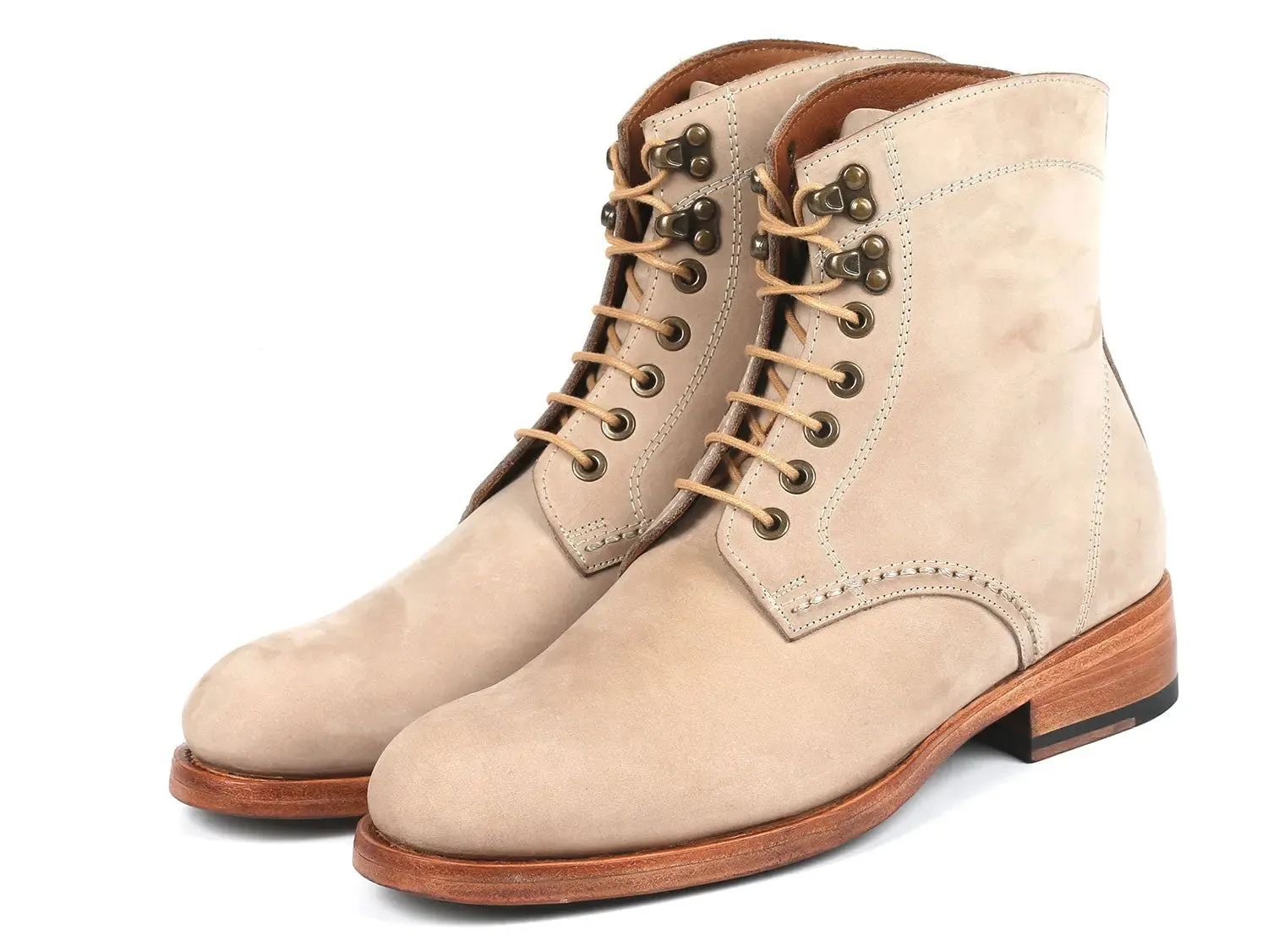 Paul Parkman Shoes Paul Parkman Men's Nubuck Leather Boots in Beige