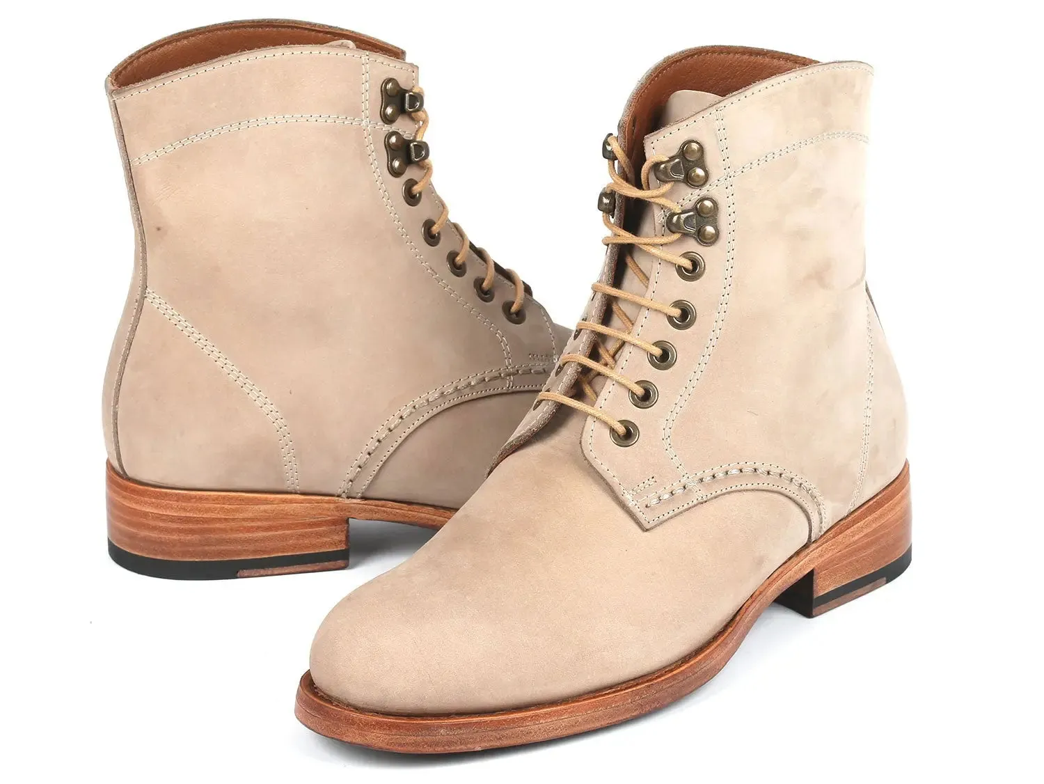 Paul Parkman Shoes Paul Parkman Men's Nubuck Leather Boots in Beige