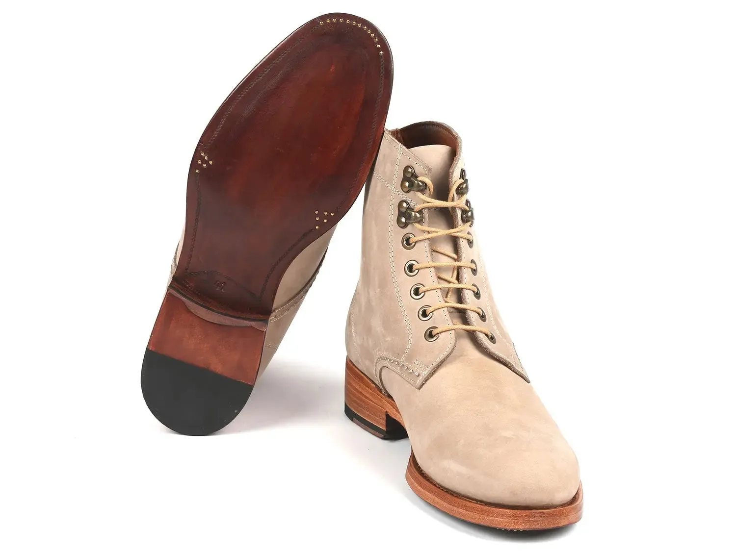 Paul Parkman Shoes Paul Parkman Men's Nubuck Leather Boots in Beige