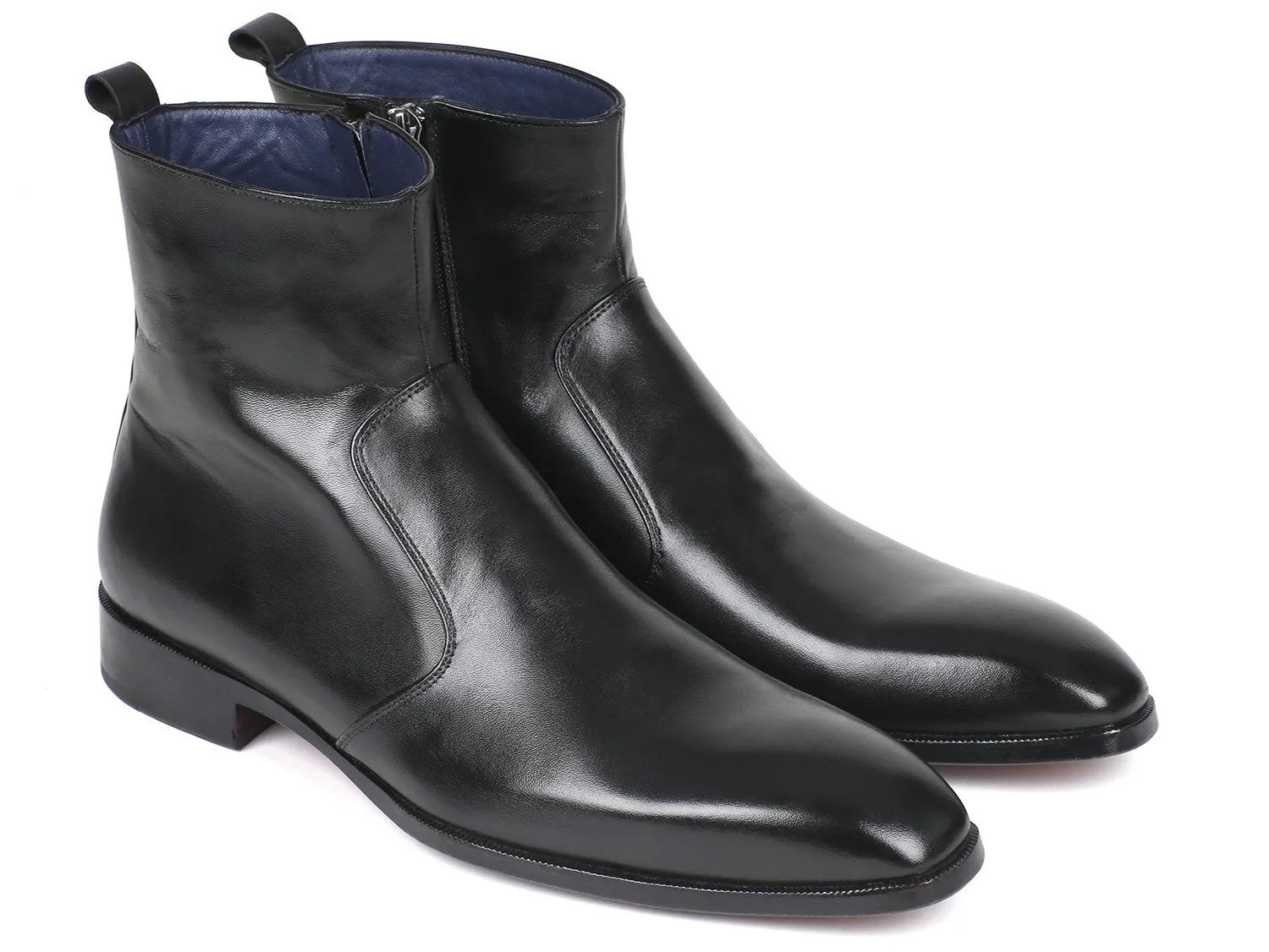 Paul Parkman Shoes Paul Parkman Men's Side Zipper Leather Boots in Black