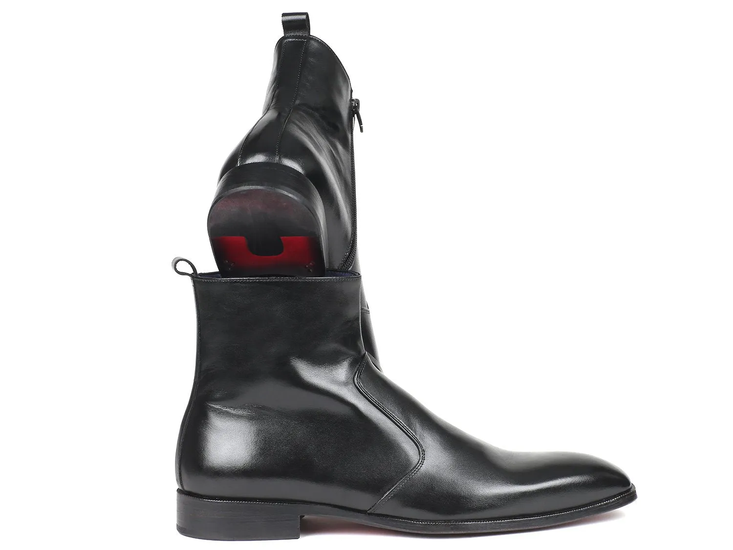 Paul Parkman Shoes Paul Parkman Men's Side Zipper Leather Boots in Black