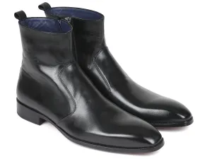 Paul Parkman Shoes Paul Parkman Men's Side Zipper Leather Boots in Black