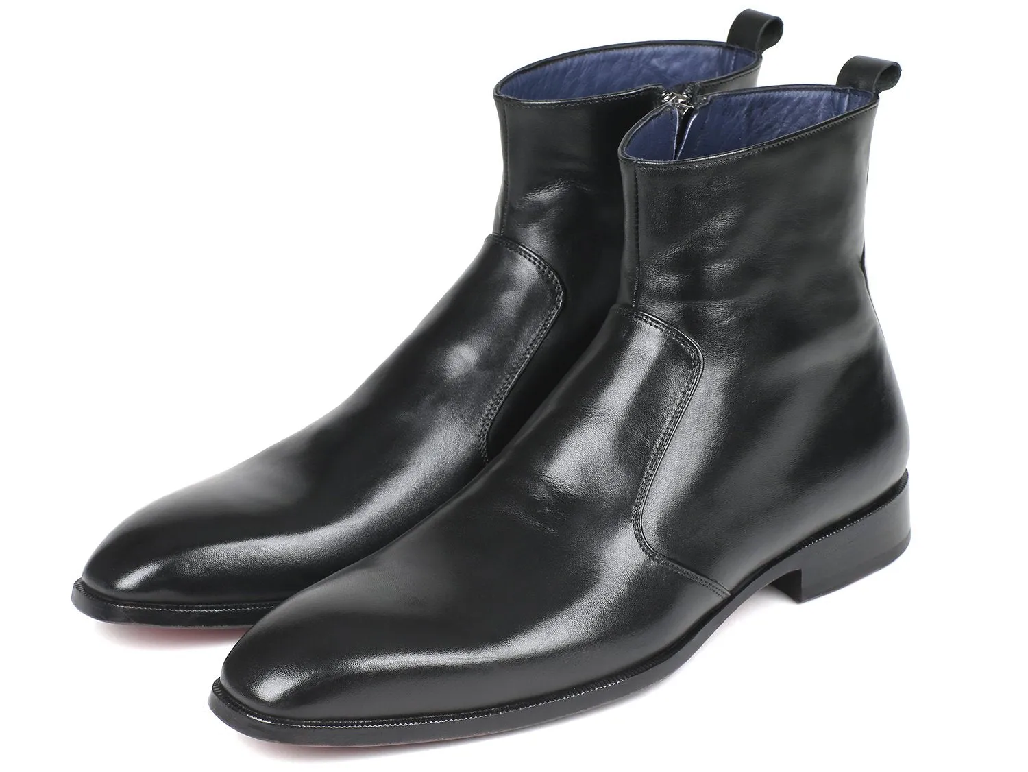 Paul Parkman Shoes Paul Parkman Men's Side Zipper Leather Boots in Black
