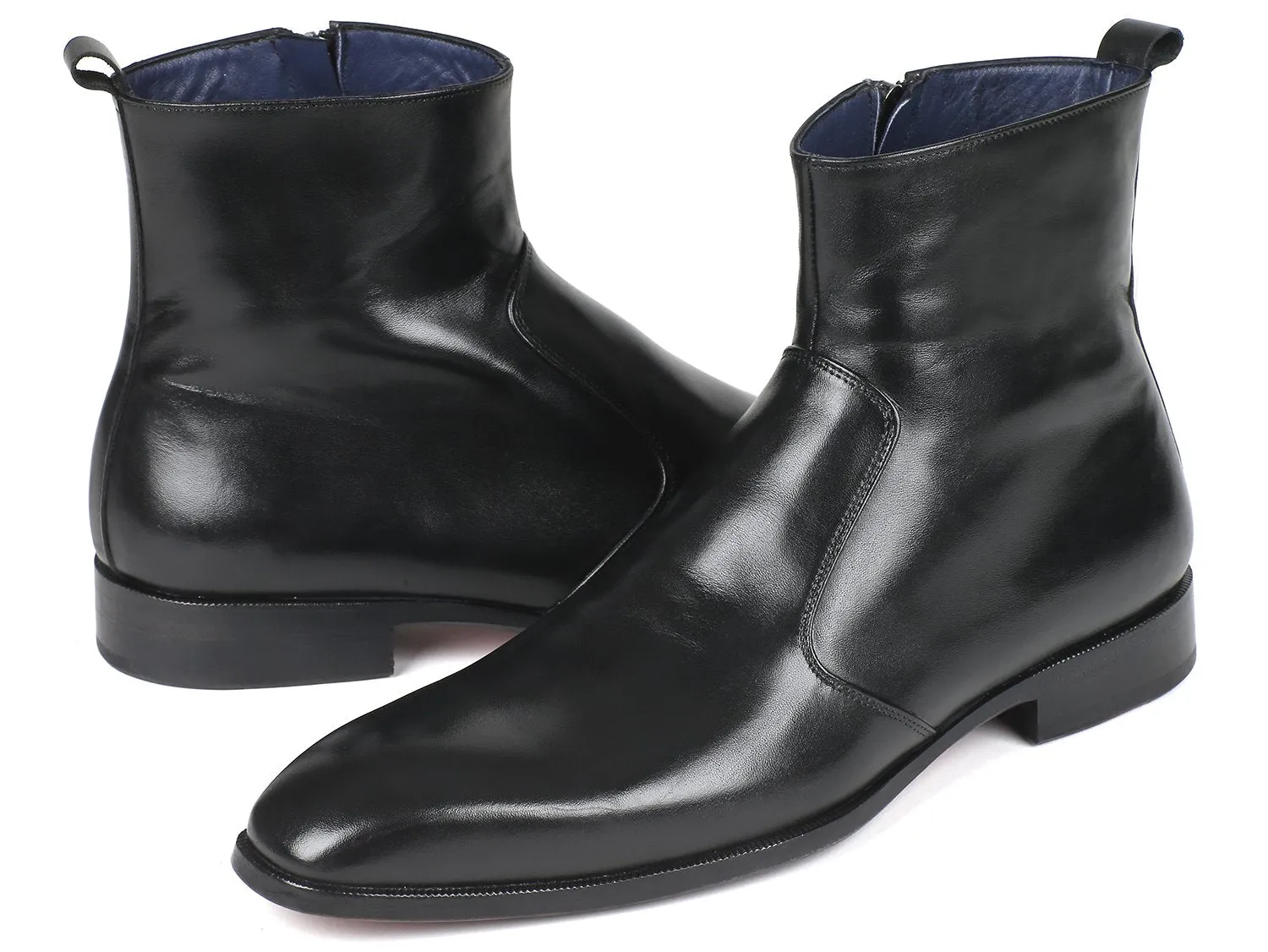 Paul Parkman Shoes Paul Parkman Men's Side Zipper Leather Boots in Black