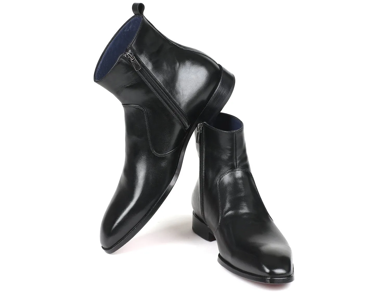 Paul Parkman Shoes Paul Parkman Men's Side Zipper Leather Boots in Black