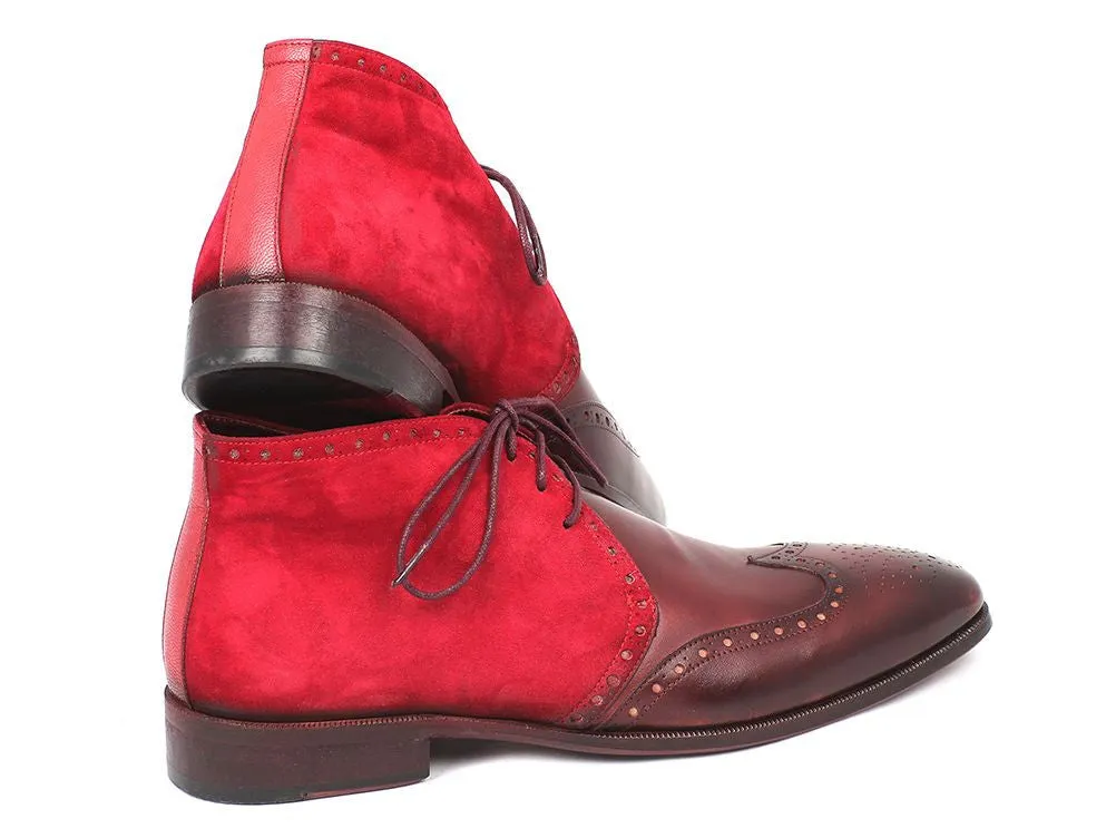 Paul Parkman Shoes Paul Parkman Men's Suede & Leather Chukka Boots in Bordeaux