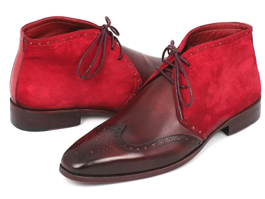 Paul Parkman Shoes Paul Parkman Men's Suede & Leather Chukka Boots in Bordeaux