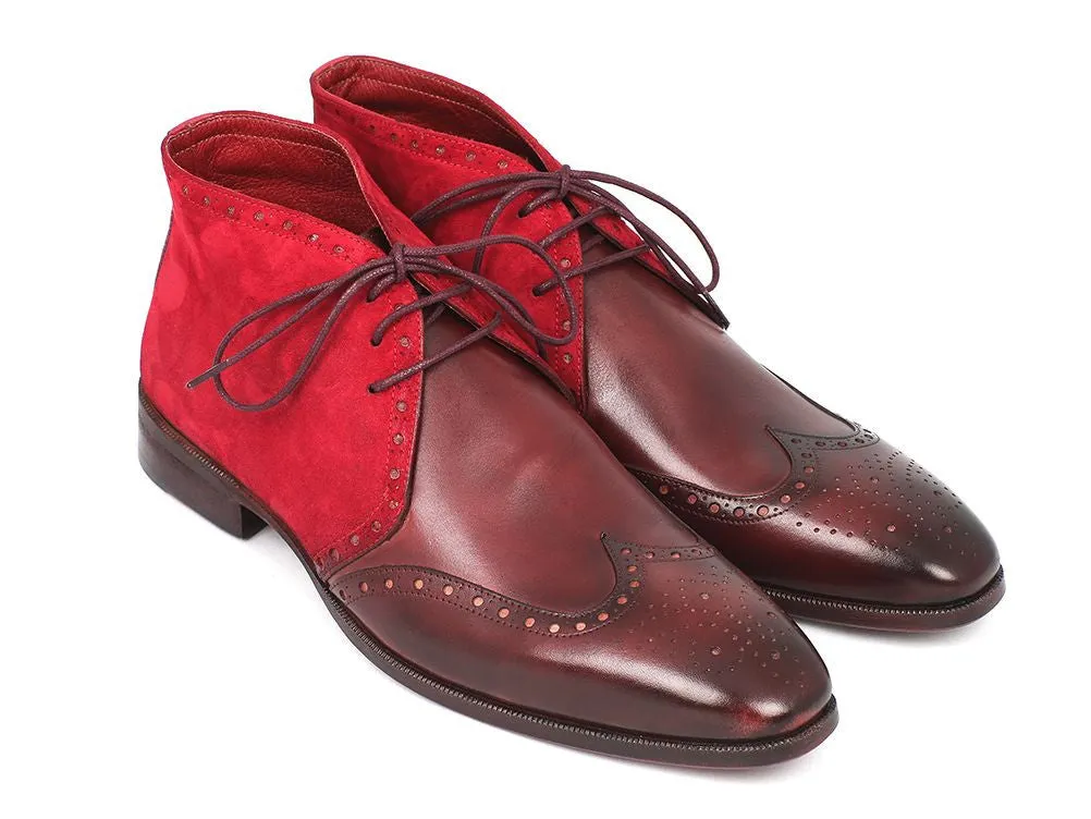 Paul Parkman Shoes Paul Parkman Men's Suede & Leather Chukka Boots in Bordeaux