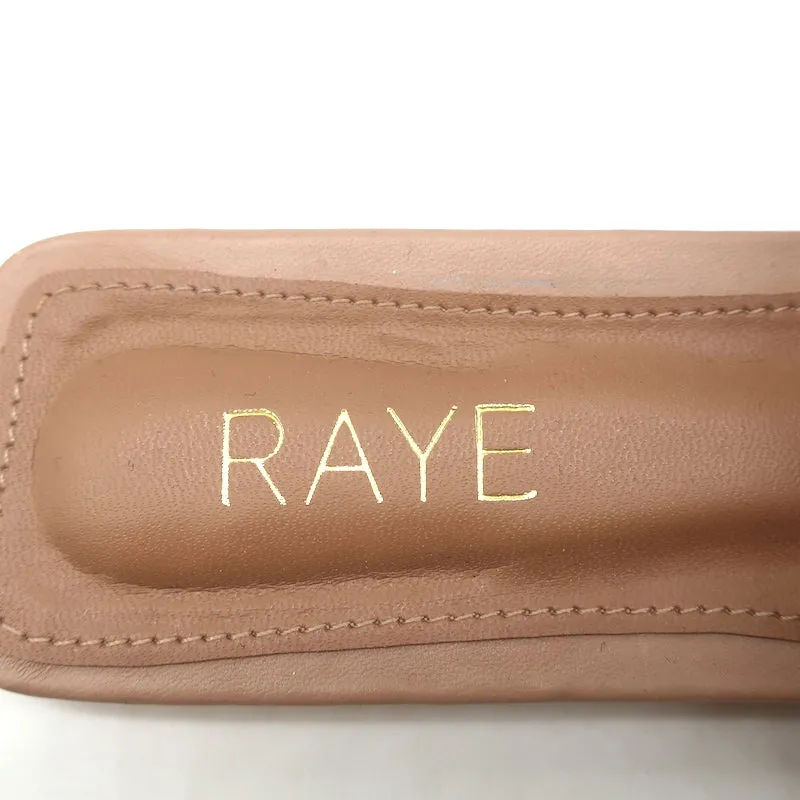 RAYE Slide Sandals Ever Nude Woven Leather Size 7.5