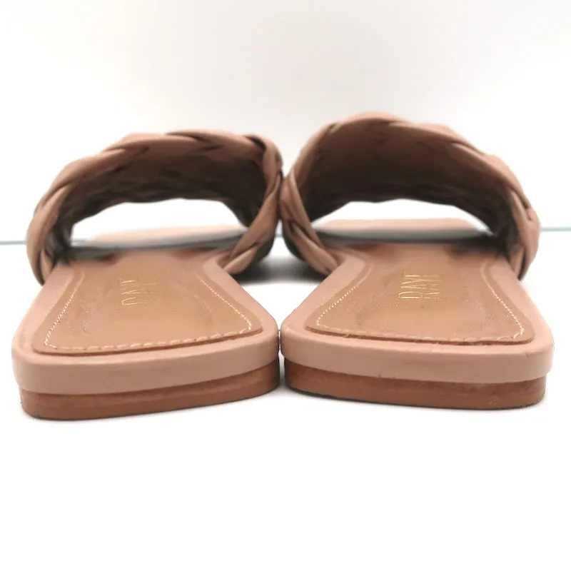 RAYE Slide Sandals Ever Nude Woven Leather Size 7.5