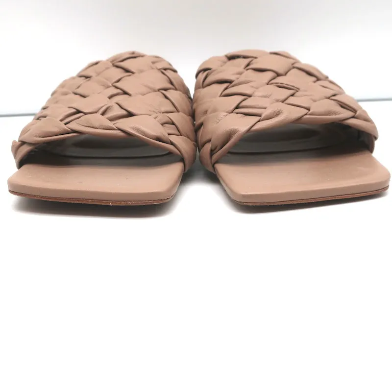 RAYE Slide Sandals Ever Nude Woven Leather Size 7.5