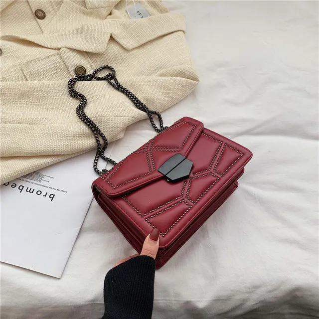 Rivet Chain Small Crossbody Bags For Women 2020 Shoulder Messenger Bag Lady Luxury Handbags Fashion Nova Bags