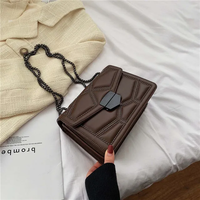 Rivet Chain Small Crossbody Bags For Women 2020 Shoulder Messenger Bag Lady Luxury Handbags Fashion Nova Bags
