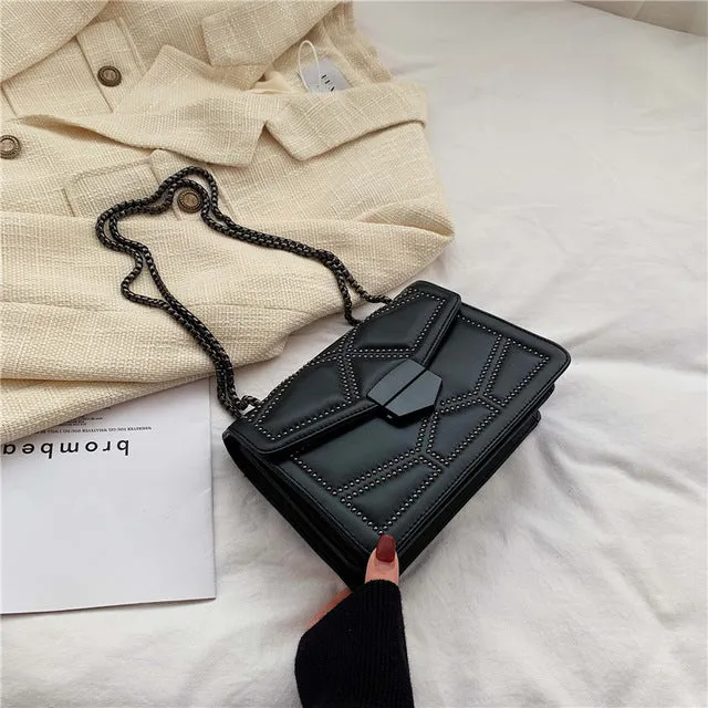 Rivet Chain Small Crossbody Bags For Women 2020 Shoulder Messenger Bag Lady Luxury Handbags Fashion Nova Bags