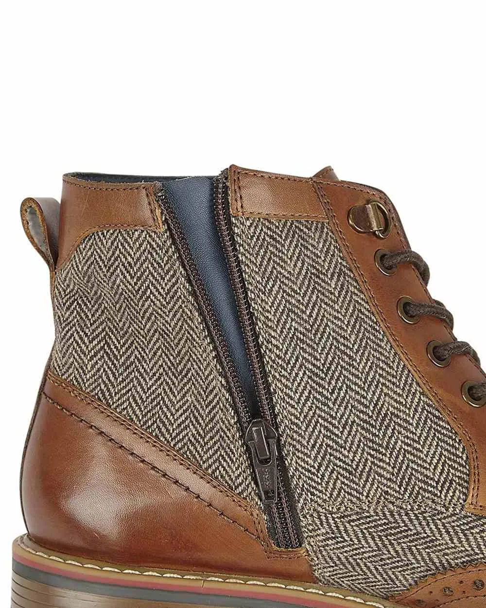 Roamers Mens 5 Eye Inside Zip Ankle Boots Roamers Shoes
