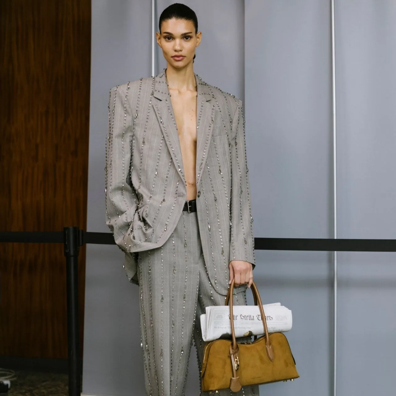 Ryder Shoulder Bag, Suede, Brandy Bags_Stella Mccartney_Bags