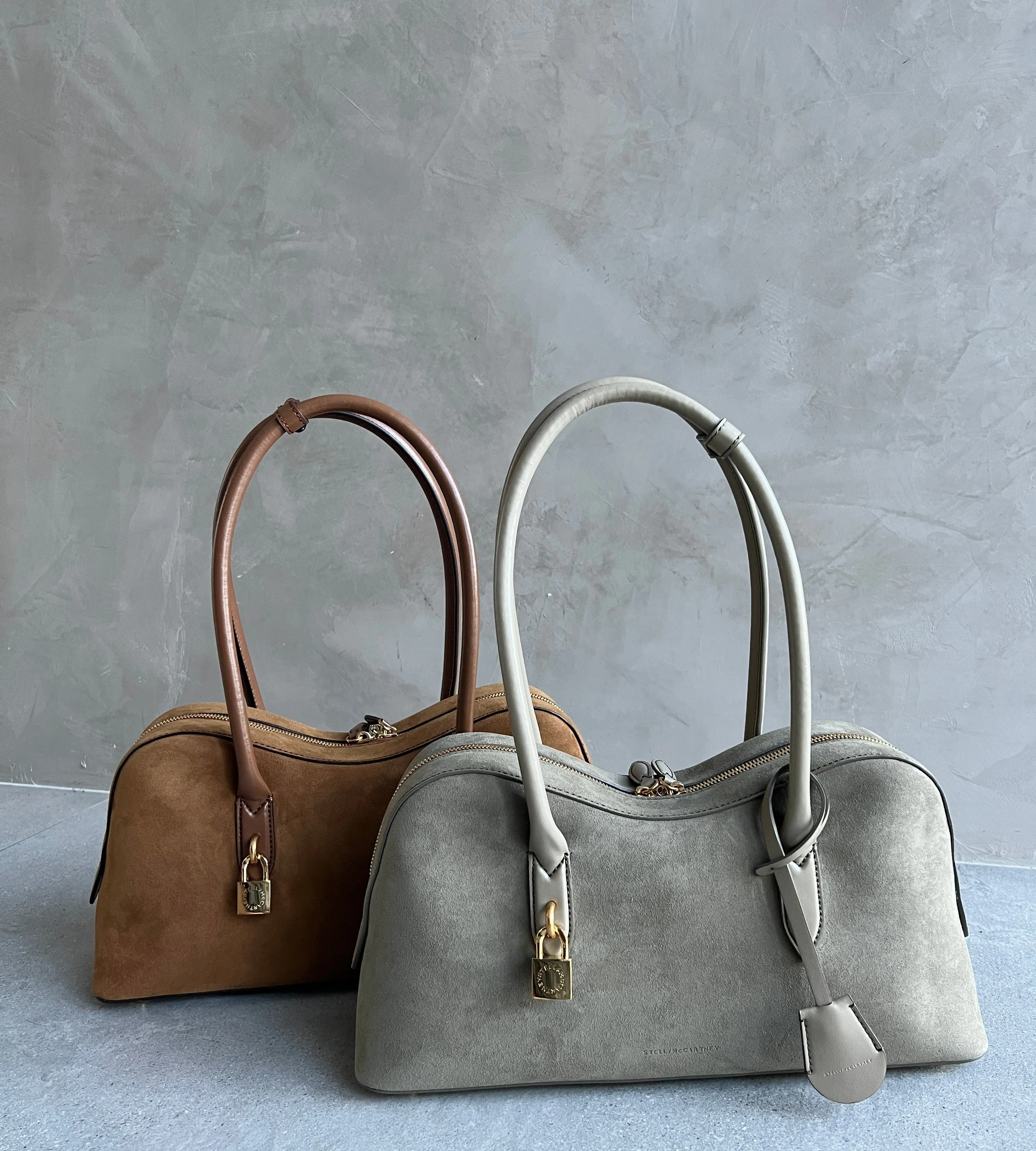 Ryder Shoulder Bag, Suede, Khaki Bags_Stella Mccartney_Bags