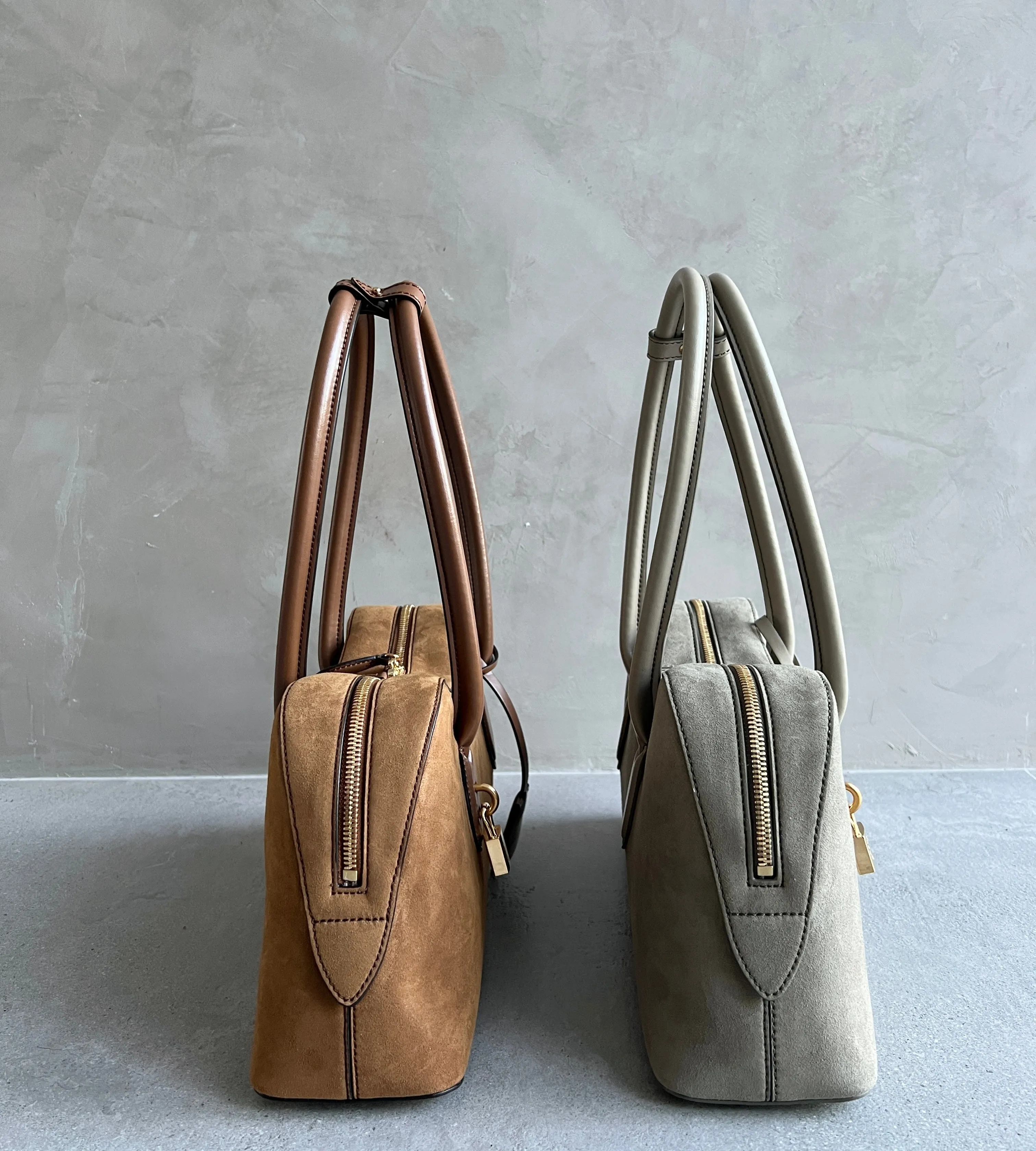 Ryder Shoulder Bag, Suede, Khaki Bags_Stella Mccartney_Bags