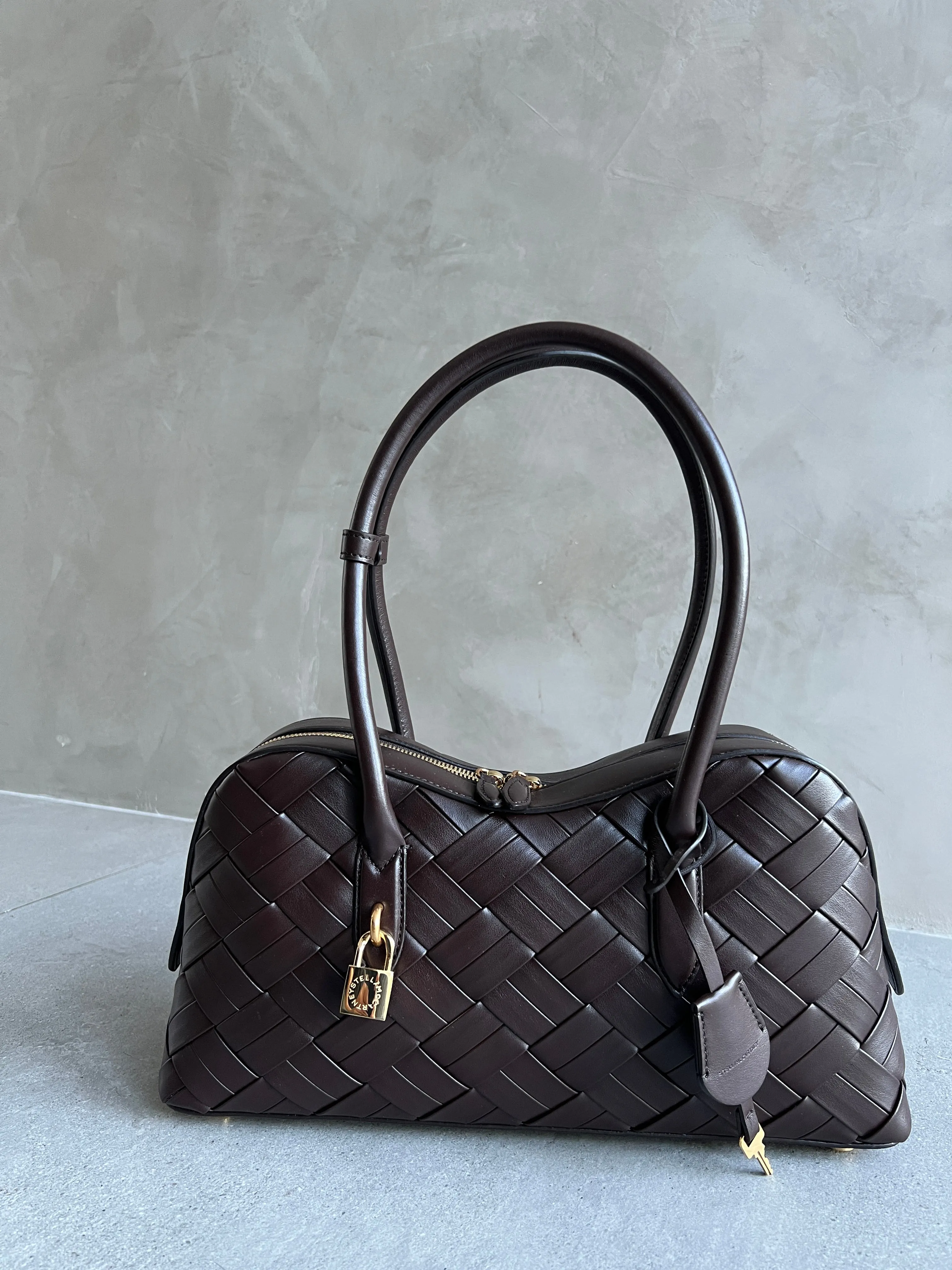 Ryder Woven Shoulder Bag, Chocolate Bags_Stella Mccartney_Bags