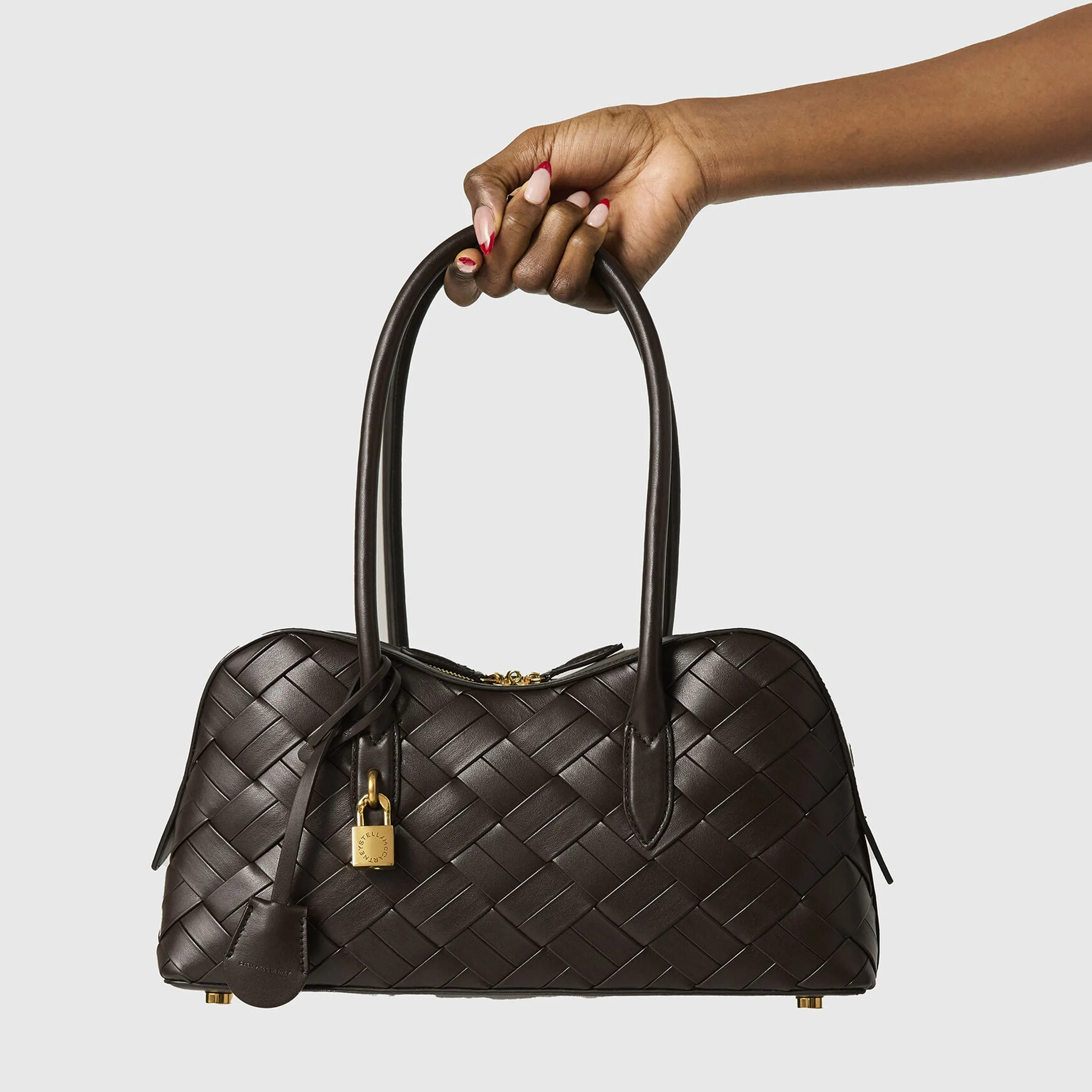 Ryder Woven Shoulder Bag, Chocolate Bags_Stella Mccartney_Bags