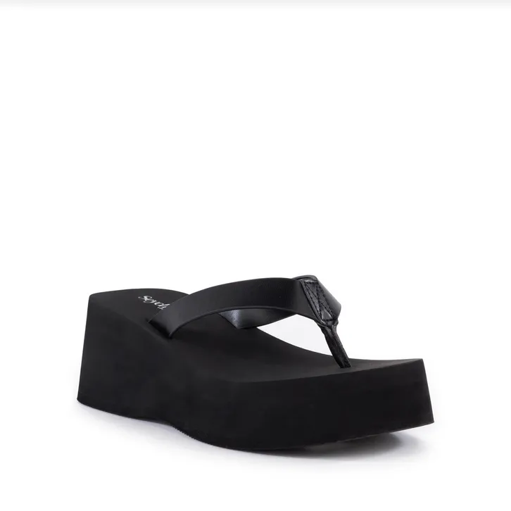 Skyscraper Sandal in Black from Seychelles