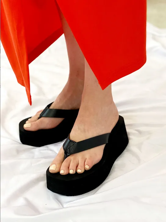 Skyscraper Sandal in Black from Seychelles