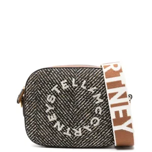 Stella Logo Camera Bag Herringbone, Black/Pecan Bags_Stella Mccartney_Bags
