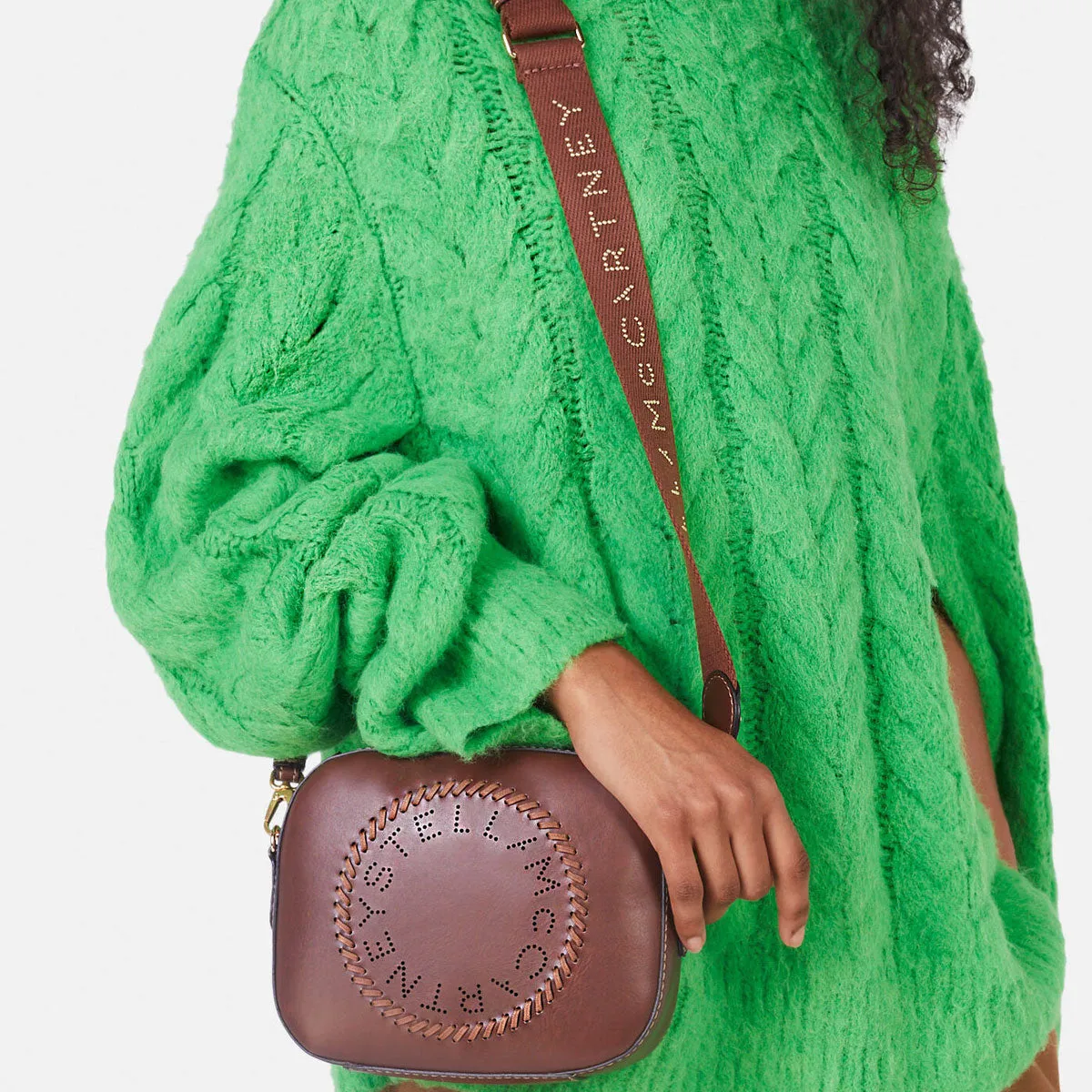 Stella Logo Camera Bag Whip/Stud Strap, Cognac Bags_Stella Mccartney_Bags