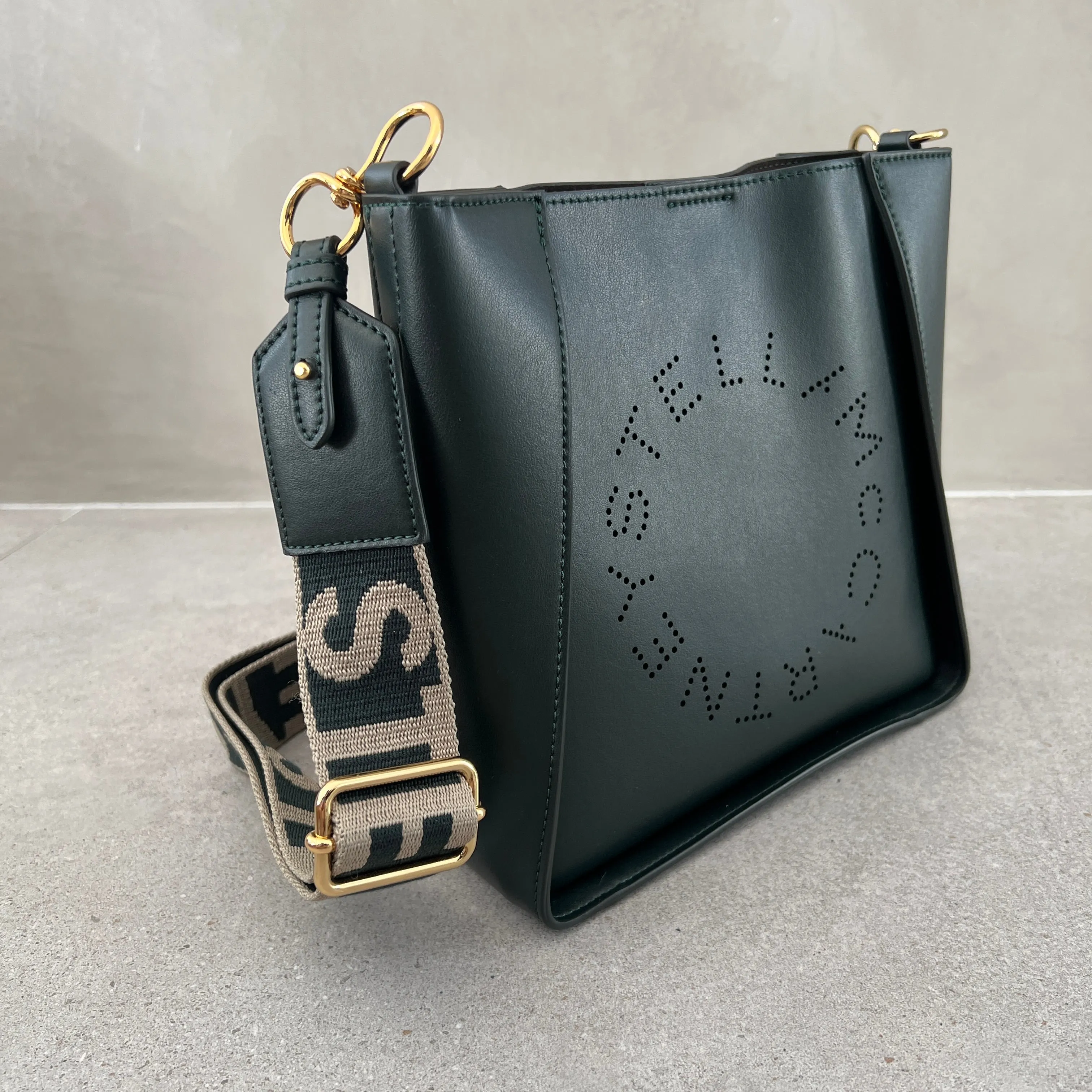 Stella Logo Mini Crossbody Hobo Alter, Pine Bags_Stella Mccartney_Bags