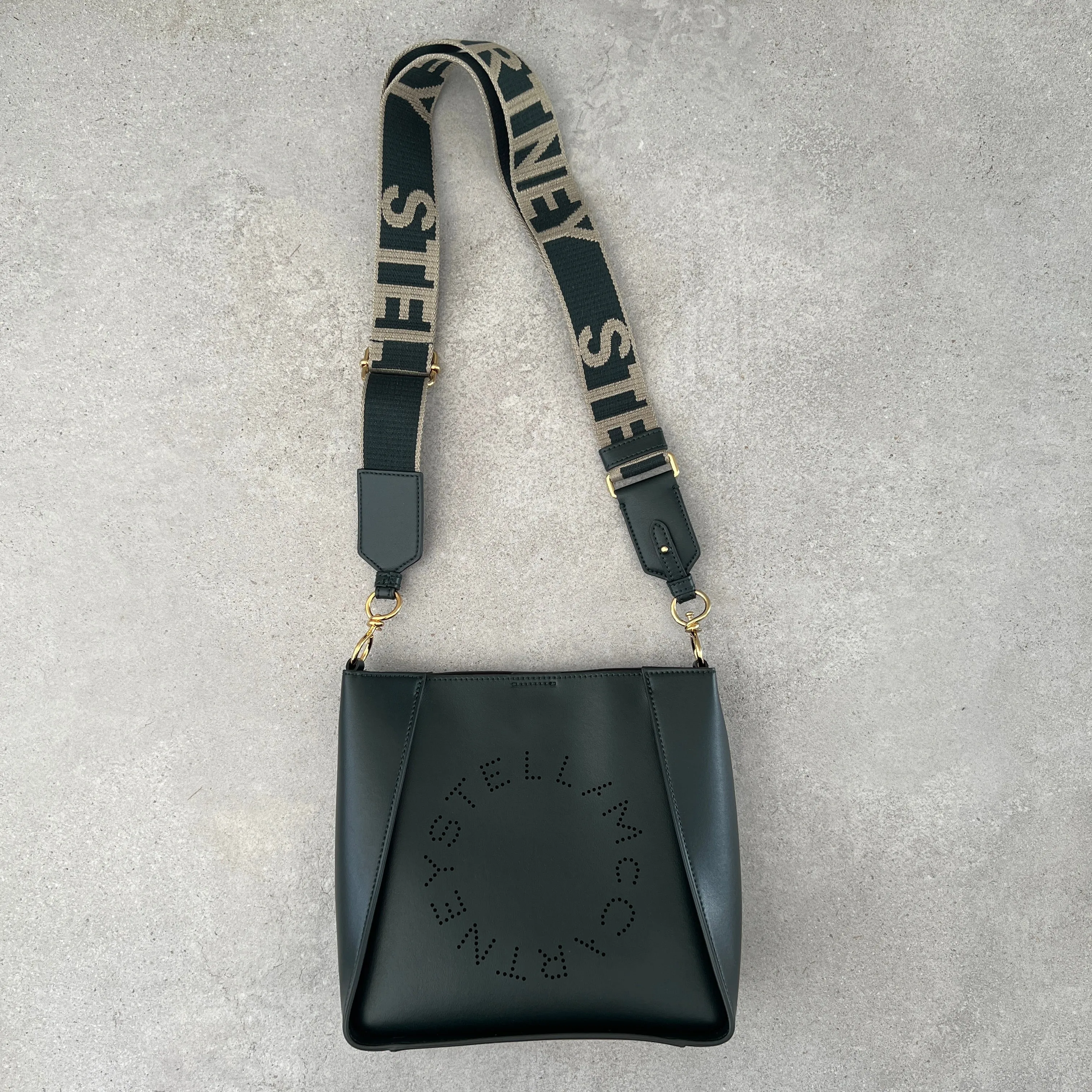 Stella Logo Mini Crossbody Hobo Alter, Pine Bags_Stella Mccartney_Bags